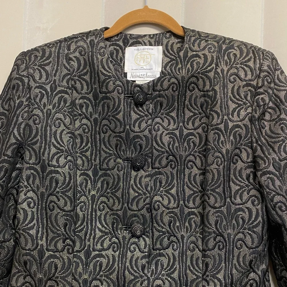 Vintage Mary McFadden Neiman Marcus Womens Blazer Jacket Sz 12 Brocade Old Money